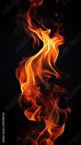 Inferno Illumination  Stunning Fire Flame Picture on Dark Canvas - Graphic Resource
