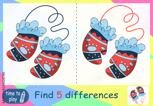 children's educational game. logic game. coloring book. find the difference. New Year. Christmas.	
