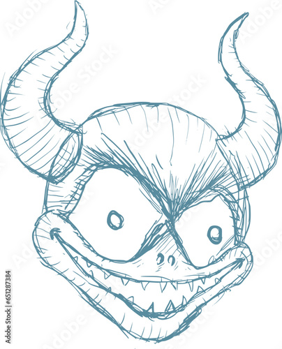 Nightmare face monster draw