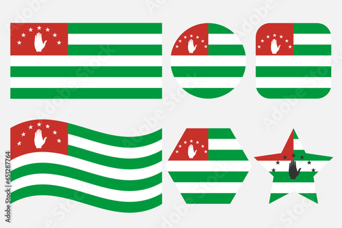 Abkhazia flag simple illustration for independence day or election