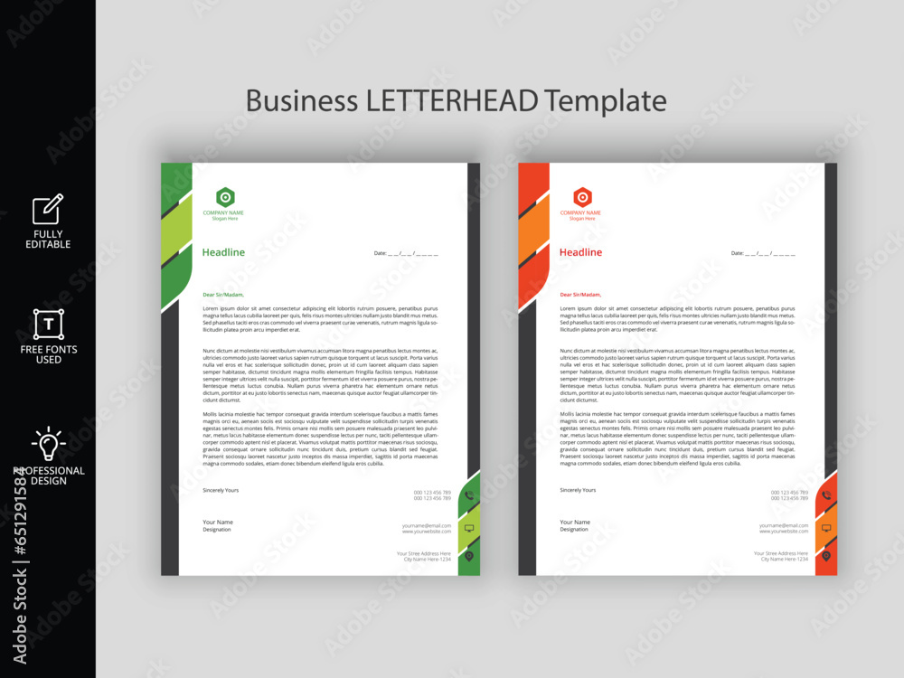 Modern company letterhead template