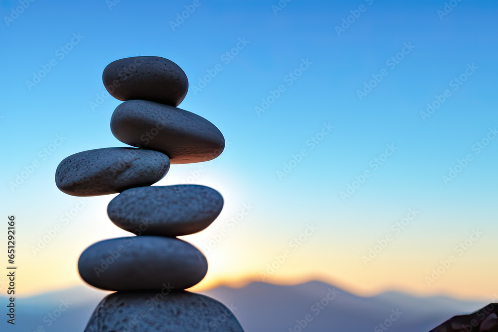 Landscape of perfectly balanced stones 