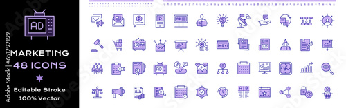 Marketing line icons - editable stroke