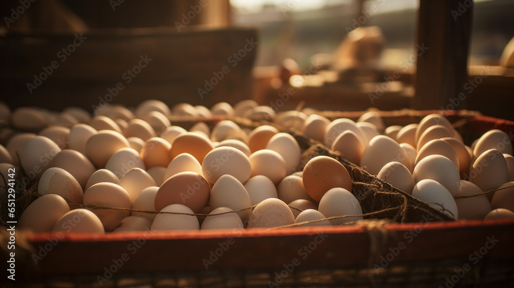 Colorful chicken eggs at a free range chicken and egg farm, fresh eggs for sale Colorful chicken eggs at a free range chicken and egg farm, fresh eggs for sale