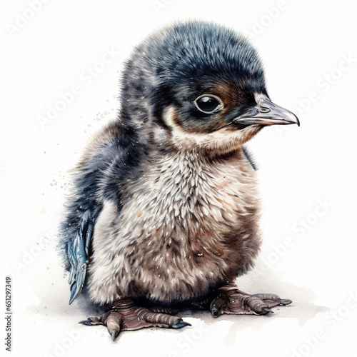 Cute Baby Penguin on White Background