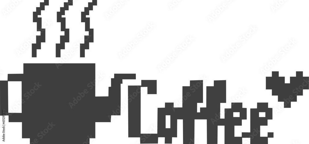 Coffee pixel art symbol