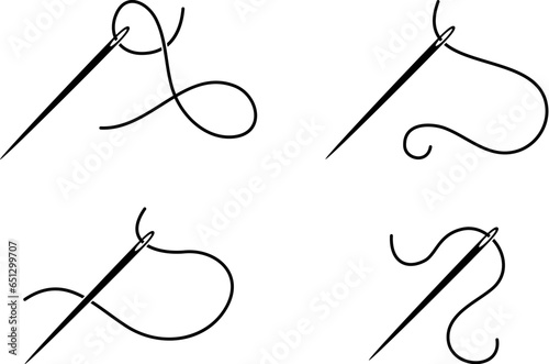 vector sewing needle and thread