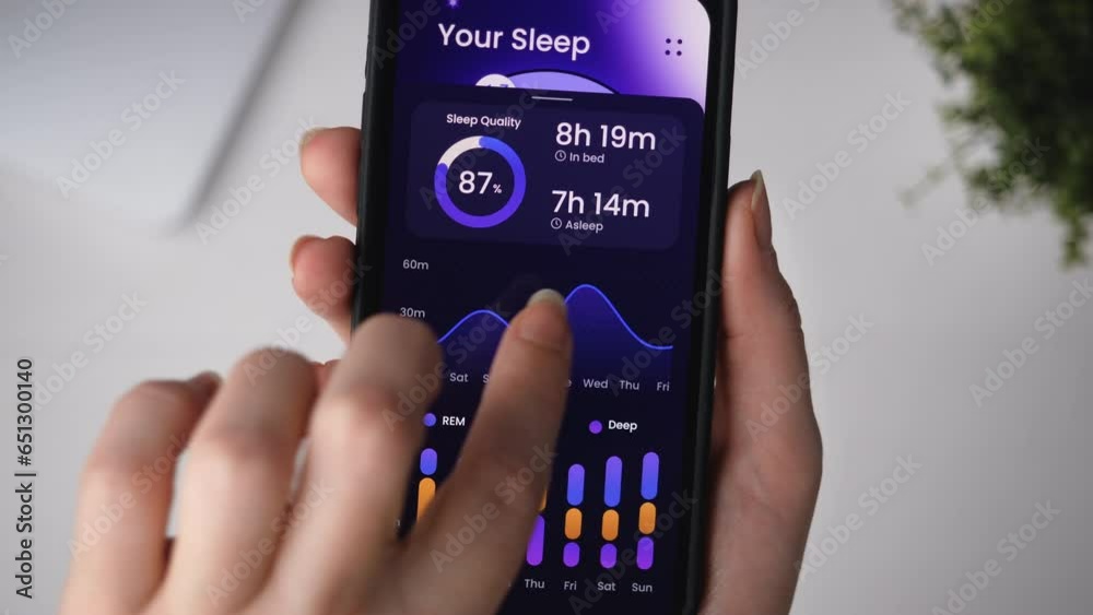 Monitoring sleep tracking information on a smartphone app Using the