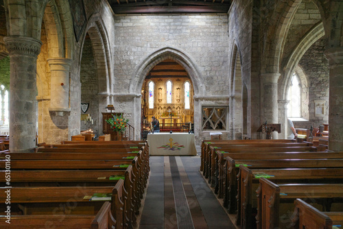 Bamburgh, England - 13 July, 2023: The Church of St Aidan in Bamburgh, Northumberland photo