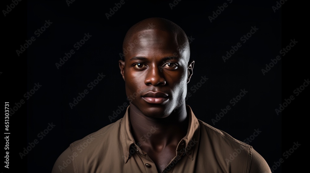 Bright portrait of an African. Generative AI Bright portrait of an African. Generative AI