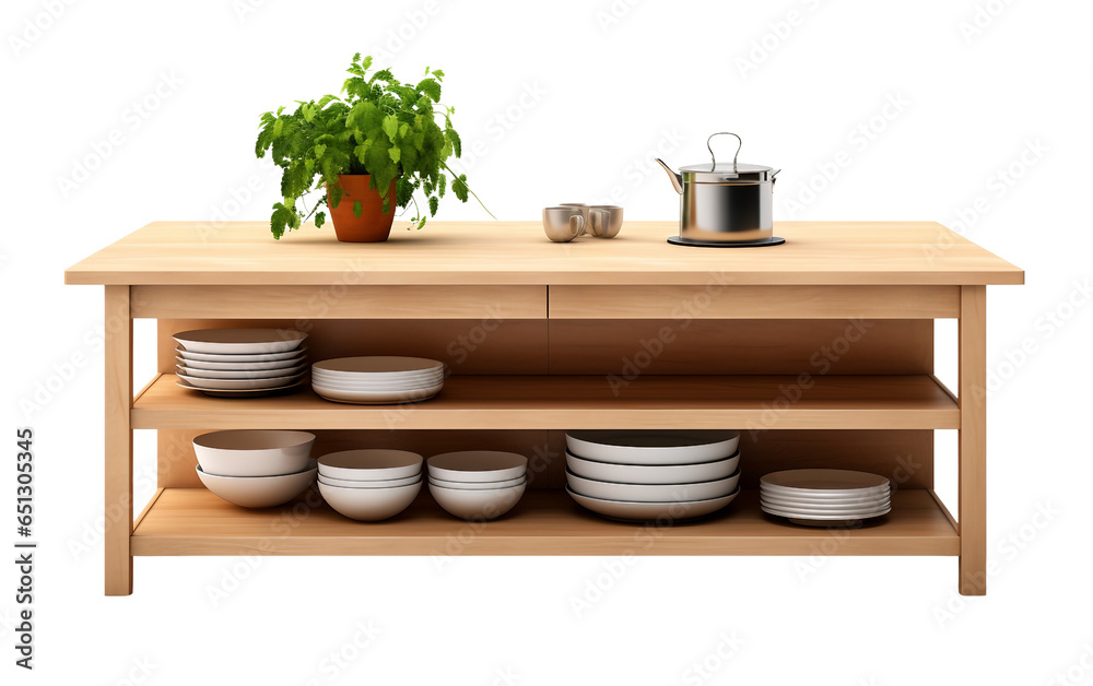 Culinary Island on a Clear Surface or Transparent Background. Generative AI Culinary Island on a Clear Surface or Transparent Background. Generative AI