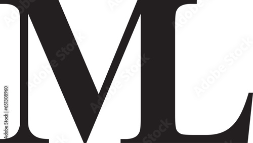 ML letter modern logo design
