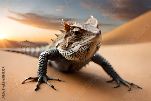 small lizard in the desert © Rendi