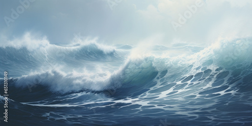 Fototapeta Naklejka Na Ścianę i Meble -  Ocean waves and stormy weather. Rough seas.