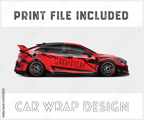 car livery design vector. Graphic abstract stripe racing background designs