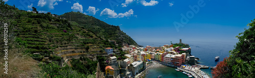 View on the cliff town of Vernazza, one of the colorful Cinque Terre on the Italian west coast © hipproductions