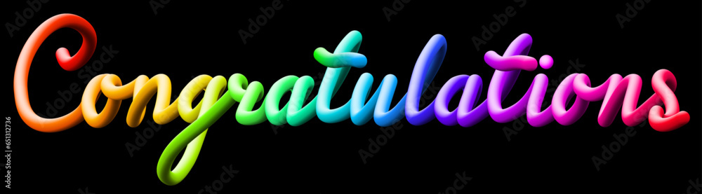 Congratulations fluid 3d twist text made of blended colorful circles. Congratulations fluid 3d twist text made of blended colorful circles.