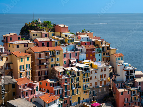 View on the cliff town of Manarola, one of the colorful Cinque Terre on the Italian west coast