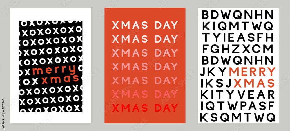 Xmas posters. Greeting minimalistic cards. 2024. Poster templates