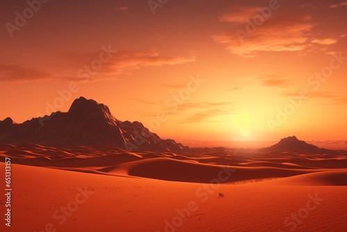 sunset in the desert  Generative AI