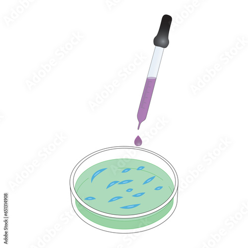 Pipette and petri dish colorful icon, simple vector illustration design. Medical carttoon symbol to use in websites, lectures, presentations, etc