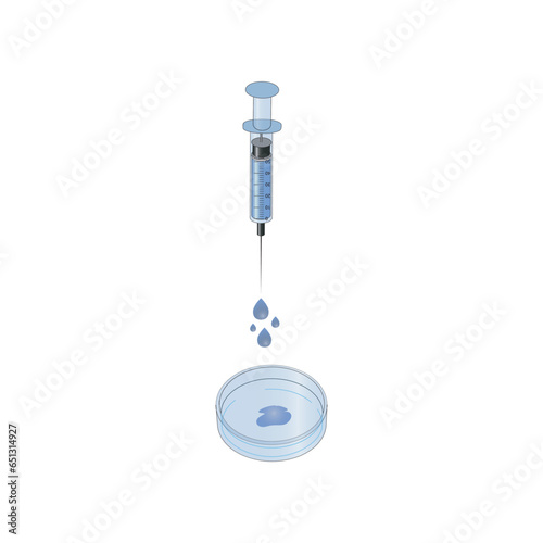 Pipette and petri dish colorful icon, simple vector illustration design. Medical carttoon symbol to use in websites, lectures, presentations, etc