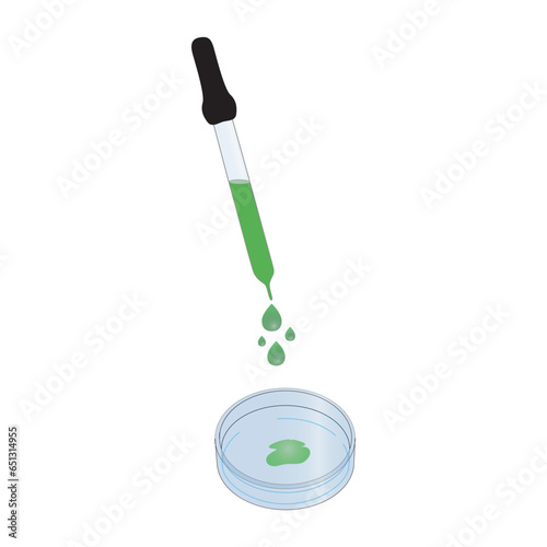 Pipette and petri dish colorful icon, simple vector illustration design. Medical carttoon symbol to use in websites, lectures, presentations, etc