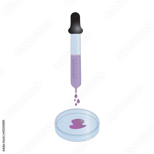 Pipette and petri dish colorful icon, simple vector illustration design. Medical carttoon symbol to use in websites, lectures, presentations, etc