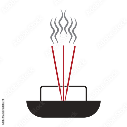 Chinese prayer incense vector icon