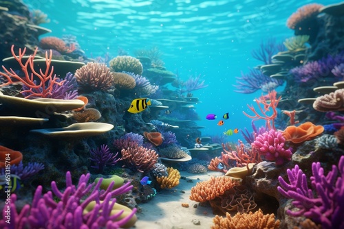 coral reef and fish, Generative AI, Generative AI © Italo