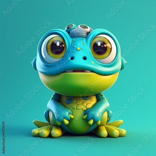 3d rendered photo of frog on simple background made with generative AI