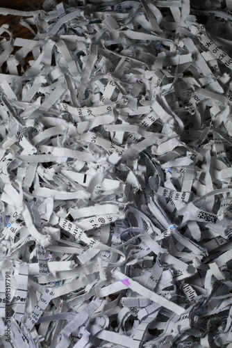 Shredded paper in small pile