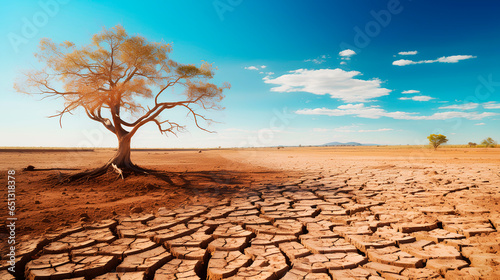 Concept of climate change, desertification.