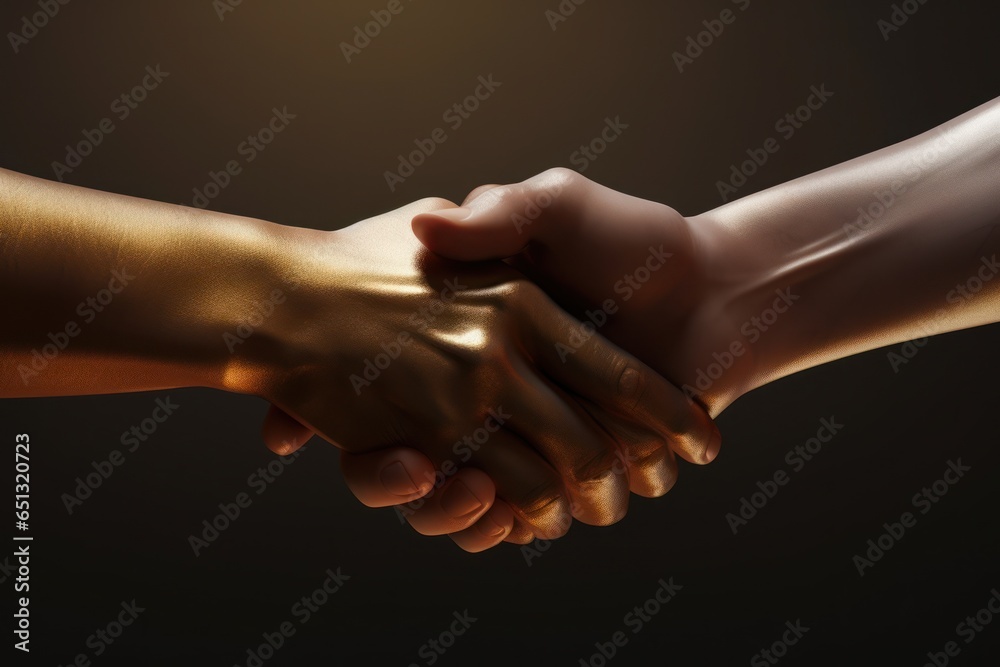 A close-up image of two people shaking hands. This picture can be used to represent business partnerships, agreements, or professional interactions.