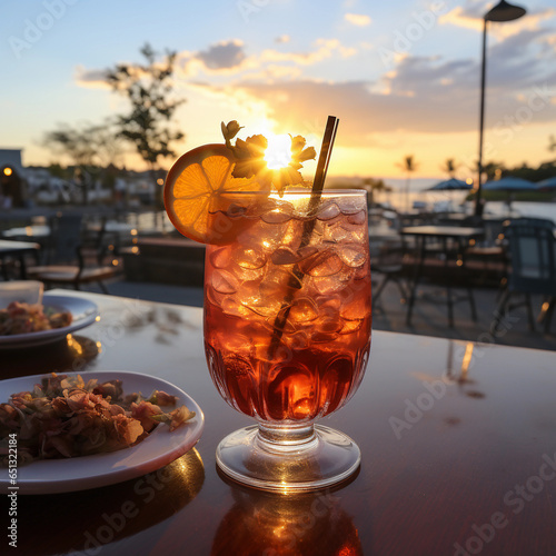 a cocktail by the oceanside