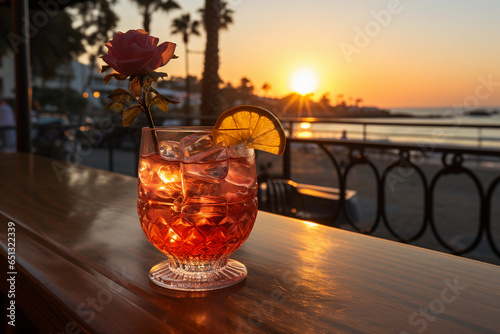 a cocktail by the oceanside