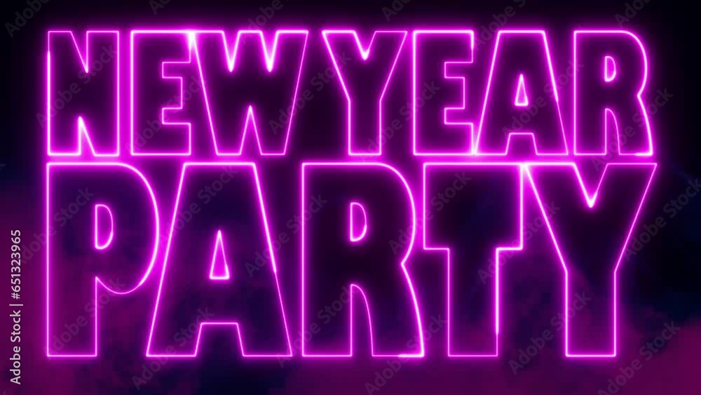 New Year Party text font with light. Luminous and shimmering haze inside the letters of the text New Year Party. 2024,2025,2026 Chirstmas. New Year Party text font with light. Luminous and shimmering haze inside the letters of the text New Year Party. 2024,2025,2026 Chirstmas.