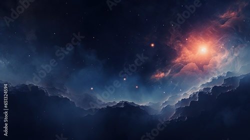 Outer space galaxy planet background. AI generated image