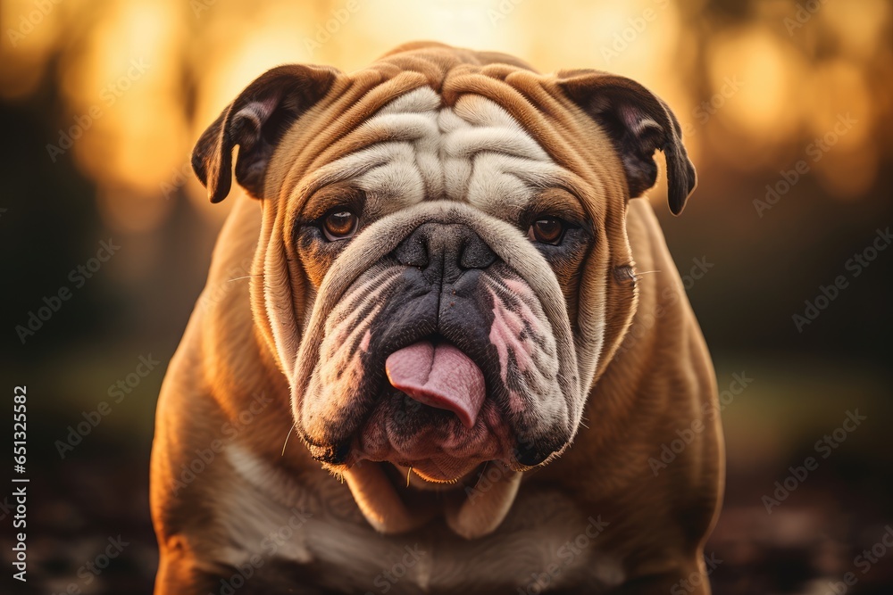 Bulldog Dog with Stoic Expression