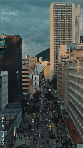 Centro de Bogotá, Colombia, carrera séptima y centro internacional photo
