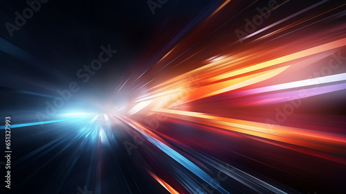 Modern abstract high-speed movement. Dynamic motion light and fast lines moving on dark background 
