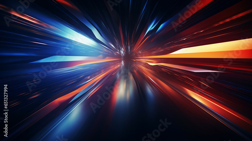 Modern abstract high-speed movement. Dynamic motion light and fast lines moving on dark background 
