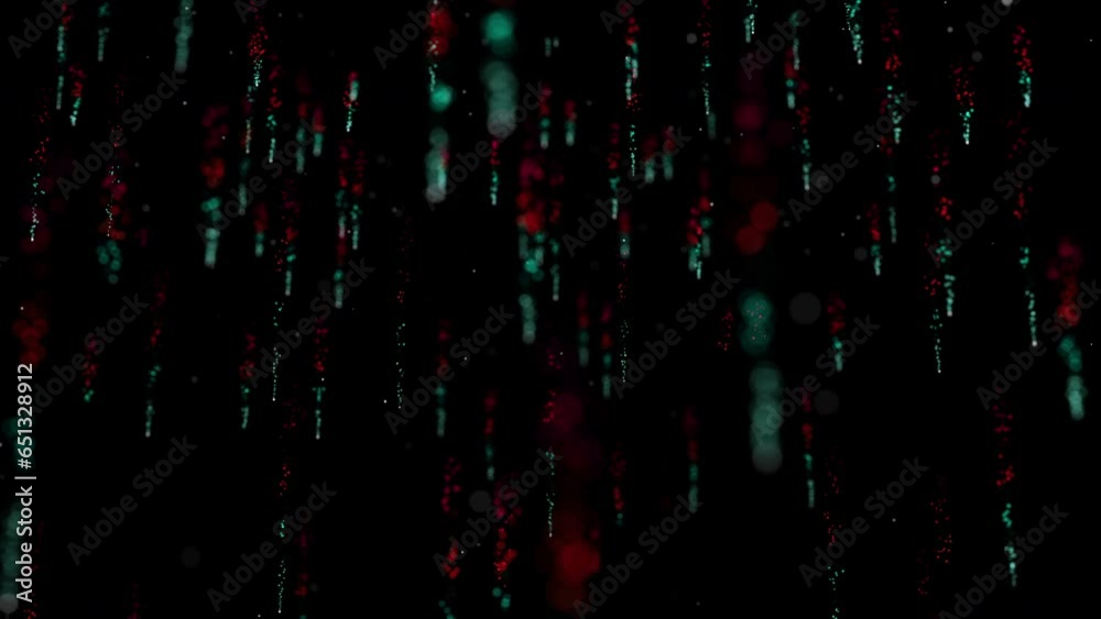 Brightly colored confetti in the form of particles elegantly descend, twirling in the air. An ideal festive background, also suitable for a vibrant and stylish presentation. Looped
