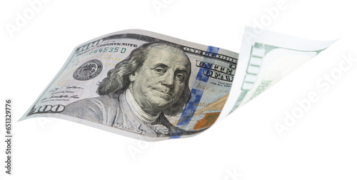 Wallpaper Mural One Hundred Dollar Bill Falling or Floating on Empty Background - Transparent PNG. Torontodigital.ca