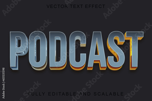 Podcast 3d text effect