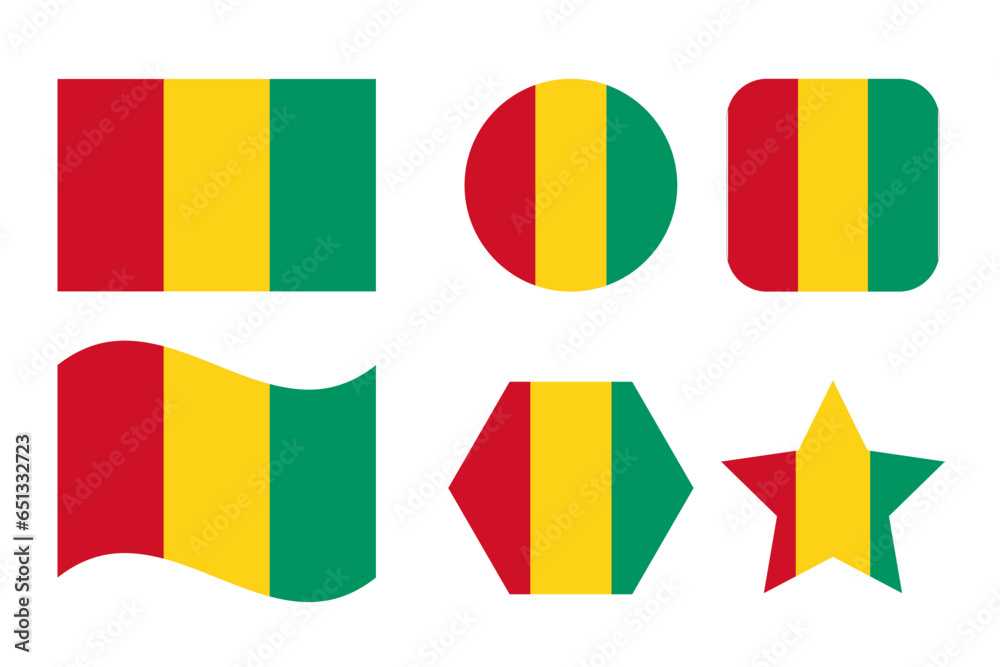 Fototapeta premium Guinea flag simple illustration for independence day or election