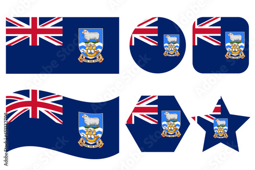 Falkland Islands flag simple illustration for independence day or election