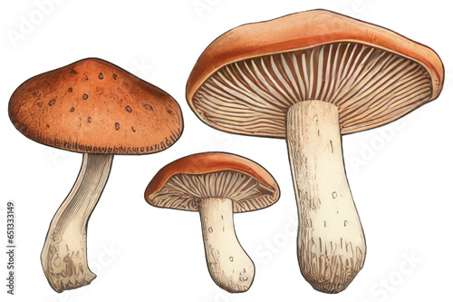 A Collection of Cut-Out PNG Colorful Rusting Fungi Clipart Illustration photo