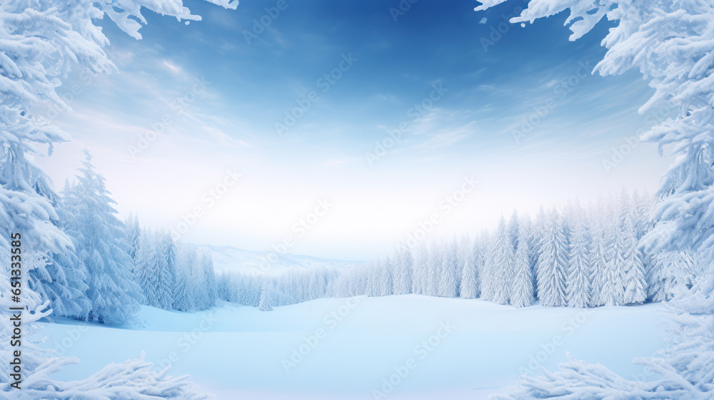 Fototapeta premium Clean and Simple Winter Frame Illustration