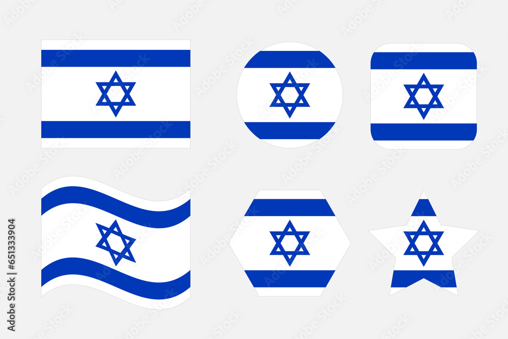 Israel flag simple illustration for independence day or election